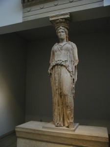 Caryatid which stands in the British Museum