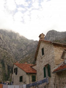 Kotor with mountainous backdrop